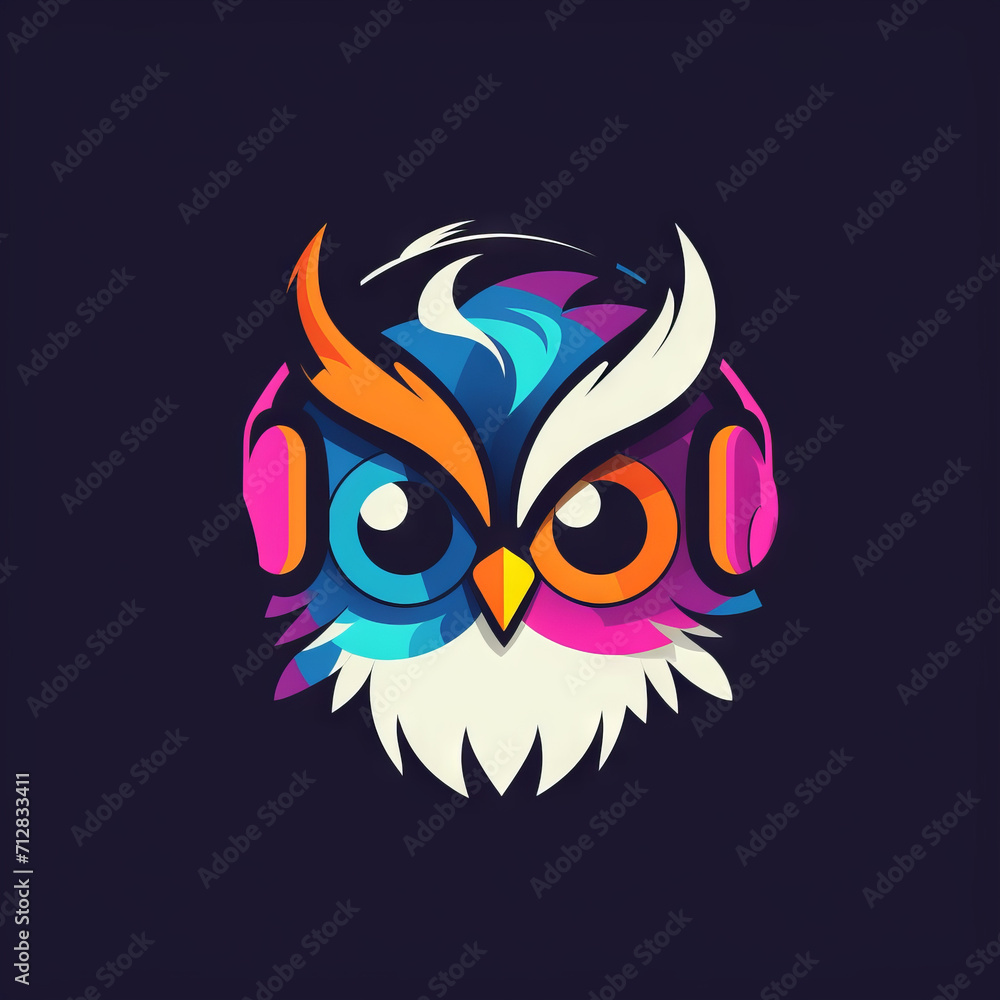 Owl gamming logo vector on black background Owl gamming logo vector on black background