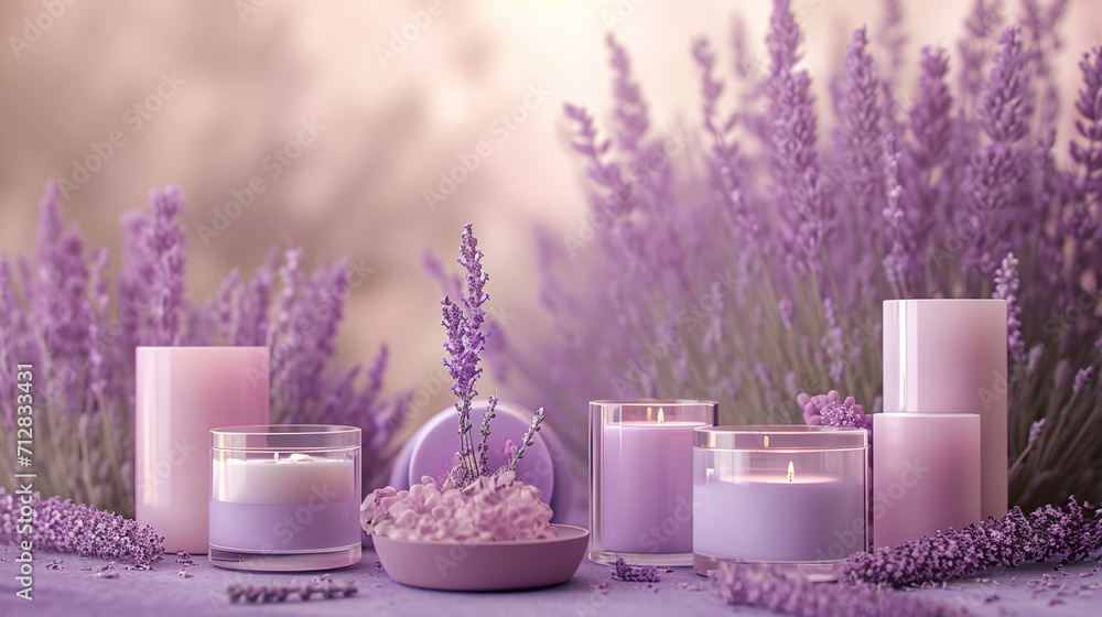 Digital lavender merchandise line featuring a range of products inspired by the calming and trendy digital lavender trend, digital lavender, merchandise line, hd, with copy space