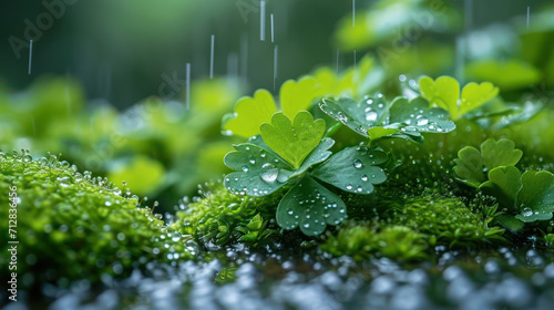 Close-up of glistening water droplets on a vibrant green leaf