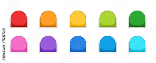 Game gui cartoon buttons colorful elements flat illustration