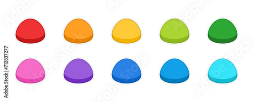 Free Download Colorful round set of buttons game flat style illustration vector - GFXLoad