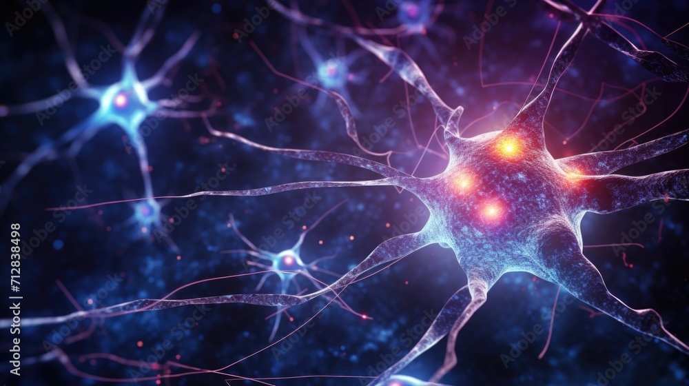 A microscopic view of neurons firing in response to meditation, displaying how neural connections are strengthened or created. A microscopic view of neurons firing in response to meditation, displaying how neural connections are strengthened or created.