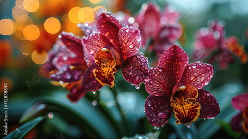 Red and yellow flower blooms in close-up, showcasing its vibrant petals