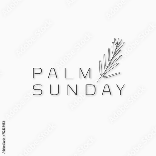 Palm Sunday elegant and minimalist doodle style for spirituality vector design element