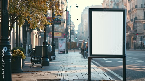 Wallpaper Mural A white empty blank canvas poster screen sign for ads in a city on a street. Torontodigital.ca