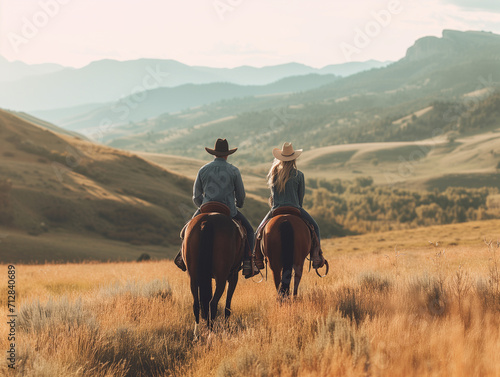 A Photo Of A Couple Enjoying A Scenic Horseback Ride Arranged By Their Ranch-Style Resort © Nathan Hutchcraft