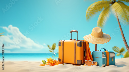 summer vacation concept  travel background with copy space