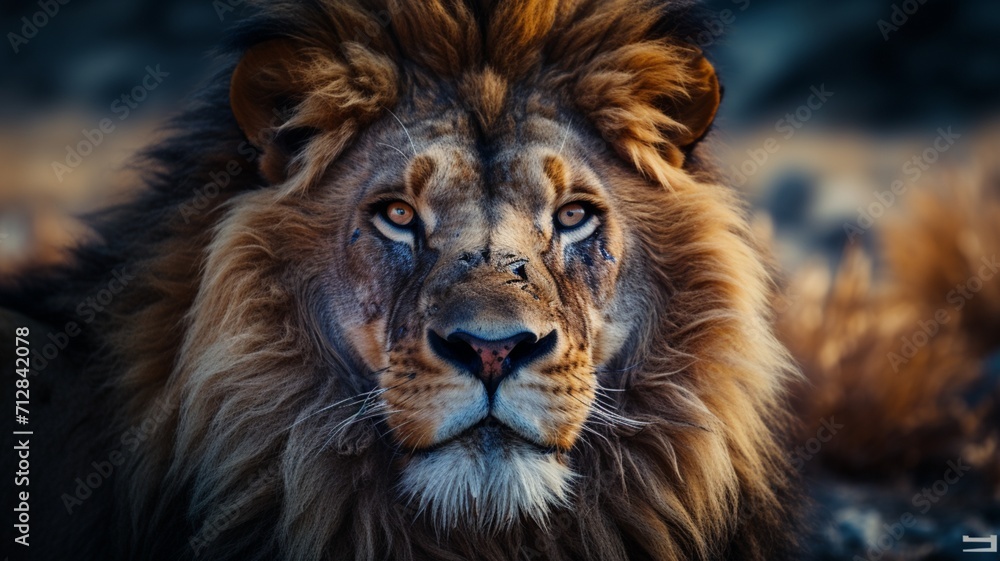 Lion face animal pictures Generative artificial intelligence