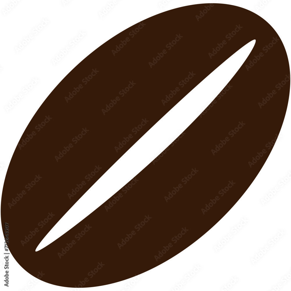 Coffee bean icon on white background. Vector illustration. Simple coffee icon. Transparent.