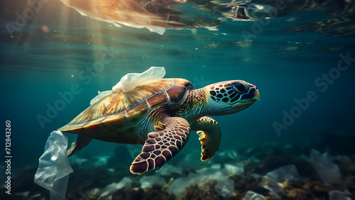 Environmental problems. Turtles can eat plastic bags mistaking them for jellyfish.