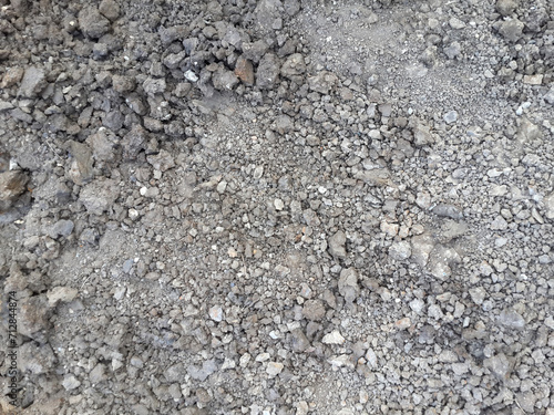 texture of gravel and soil for the road.