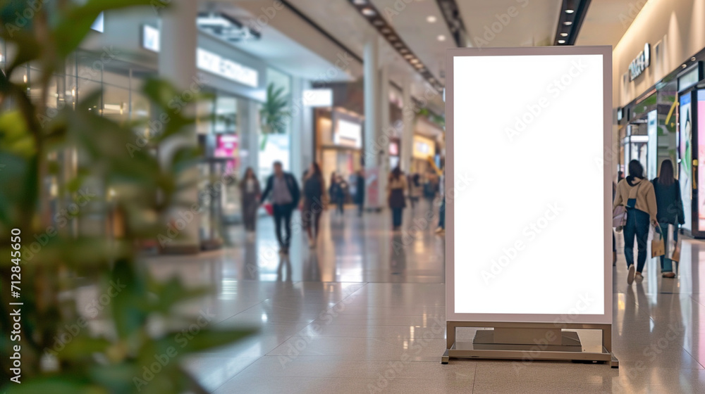 Plaza with blank space board for service and product advertisement. Created using generative AI. Plaza with blank space board for service and product advertisement. Created using generative AI.