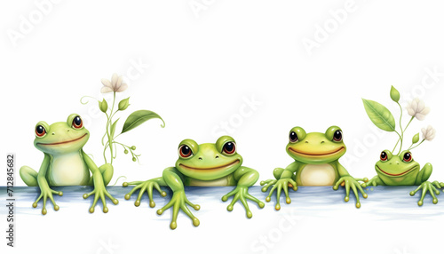 decorative borders with cute frogs that can be used for framing text