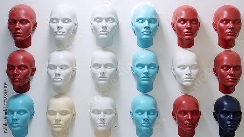 3d printed personalized facial reconstructions solid color background photo