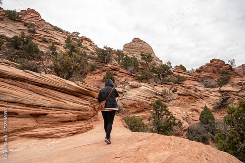 Young hiker in Zion National Park, Utah