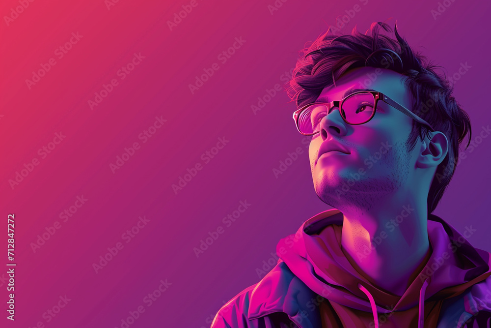 Human portrait game background style 3d stylish illustration Human portrait game background style 3d stylish illustration
