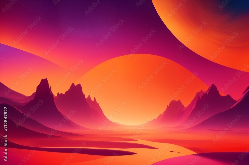 Abstract sunset background - A Digital Landscape of Harmonious Hues Abstract sunset background - A Digital Landscape of Harmonious Hues