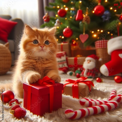 cat and christmas gifts