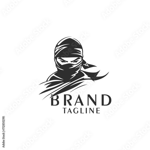 Ninja warrior logo vector
black and white ninja character logo design