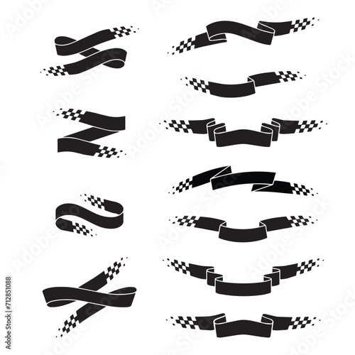 Sport checkered flags set