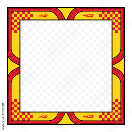Yellow and red sport car decals frame 2