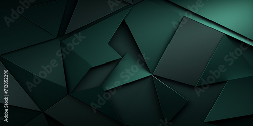 A futuristic take on the classic dark green abstract background, this design features cut paper or metal effects that add depth and texture to the piece.AI Generative
