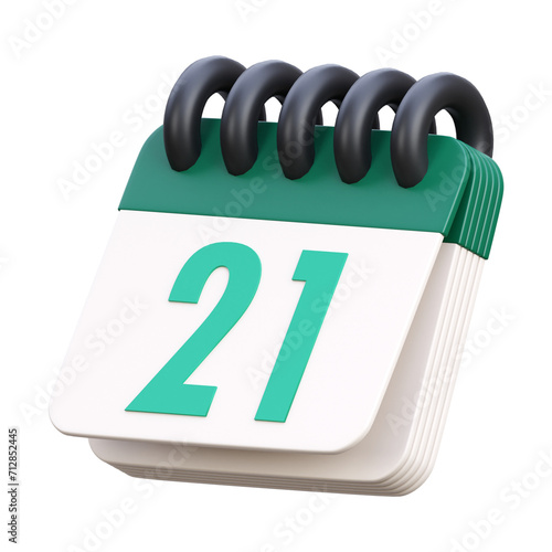 3d render calendar icon isolated on white