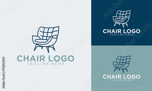 Sofa Seat Armchair Living Room Interior Furniture Simple Minimal Golden Ratio Vector Logo Design