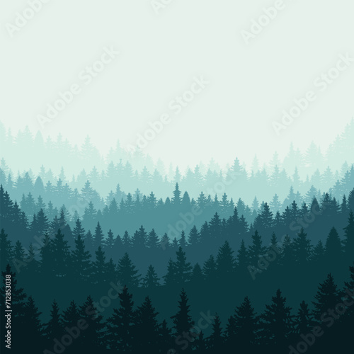 Forest trees mountains green wallpaper