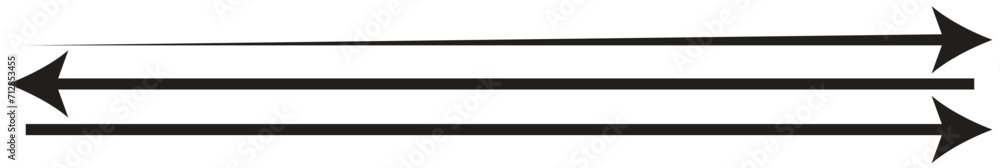 Horizontal long straight arrow signs. Black pointer, direction, position symbol and double arrow icon isolated on white background. Vector graphic illustration Horizontal long straight arrow signs. Black pointer, direction, position symbol and double arrow icon isolated on white background. Vector graphic illustration