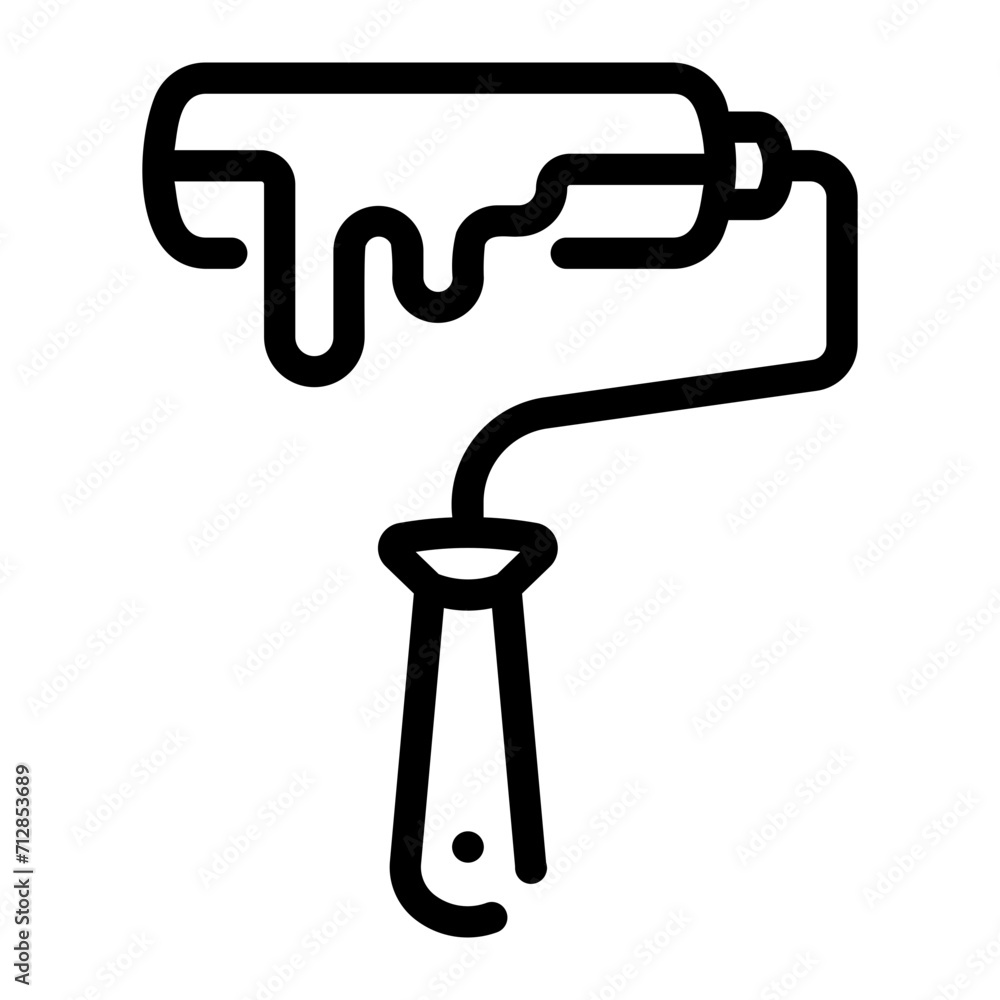 paint roller Line Icon paint roller Line Icon