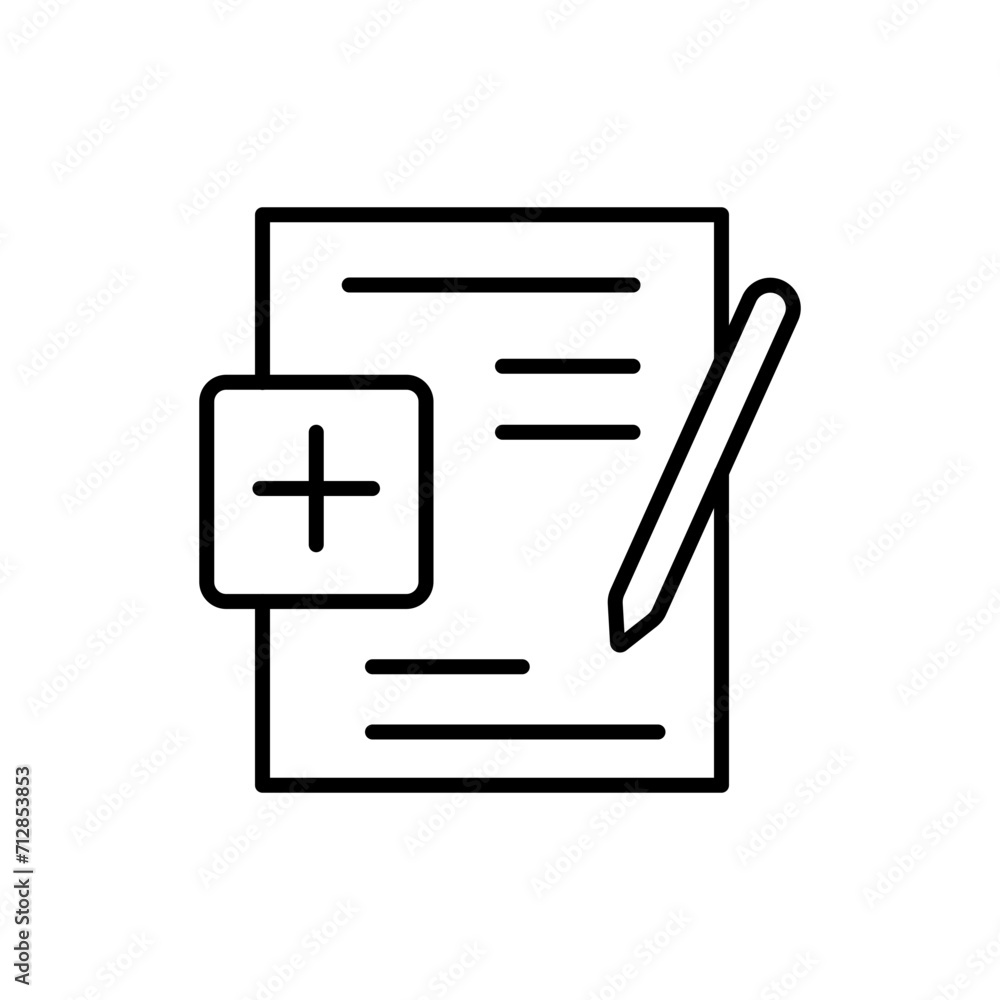 Add note outline icons, minimalist vector illustration ,simple transparent graphic element .Isolated on white background Add note outline icons, minimalist vector illustration ,simple transparent graphic element .Isolated on white background
