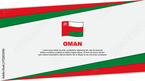 Oman Flag Abstract Background Design Template. Oman Independence Day Banner Cartoon Vector Illustration. Oman Design