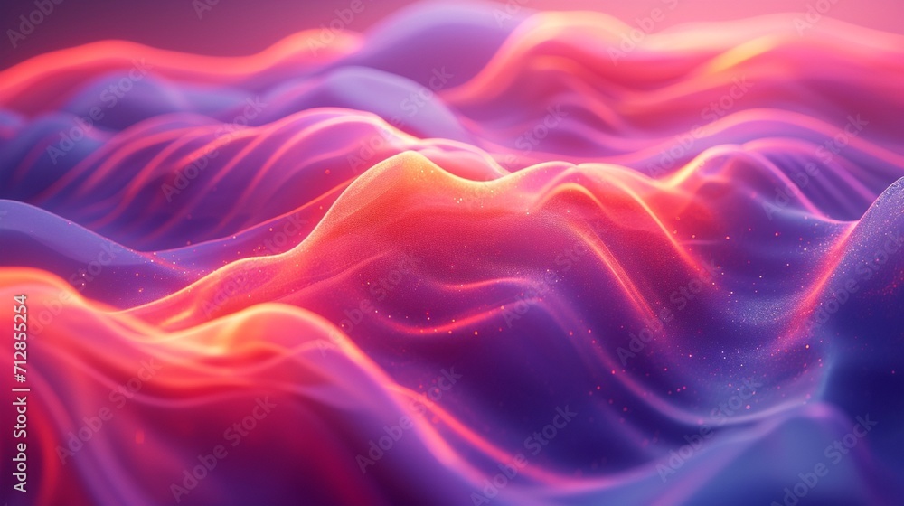 A 3D-rendered neon, iridescent fluid wave in motion against a colorful abstract background. Holographic effect with HD camera clarity. A 3D-rendered neon, iridescent fluid wave in motion against a colorful abstract background. Holographic effect with HD camera clarity.