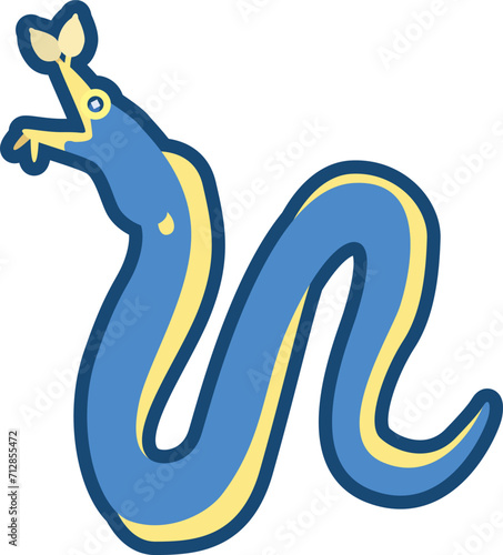 かわいいハナヒゲウツボ（オス）のイラスト