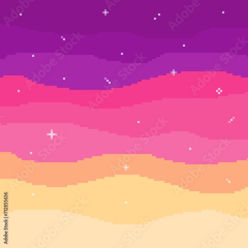 Abstract pixel sky and star
