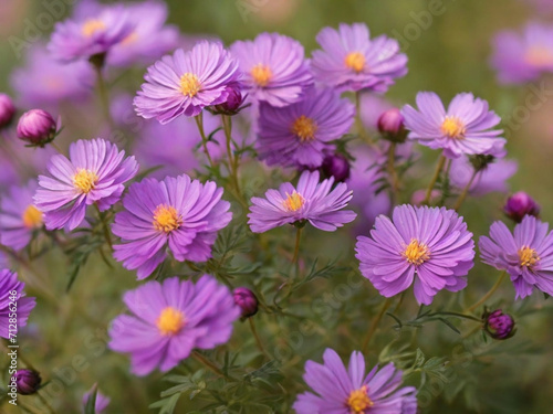 ackground nature Flower mexican aster. purple flowers. background blur. wallpaper Flower, Space for text © Hamid