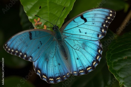 adorable azure butterfly. Generative AI