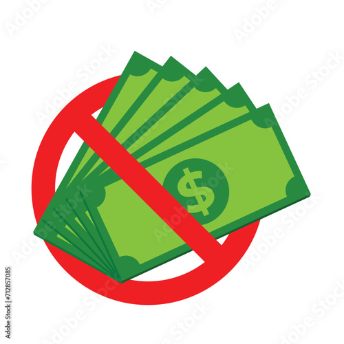 Dollar cash prohibition, Do not accept cash icon