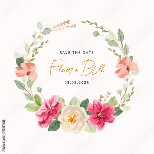 pretty watercolor floral wreath