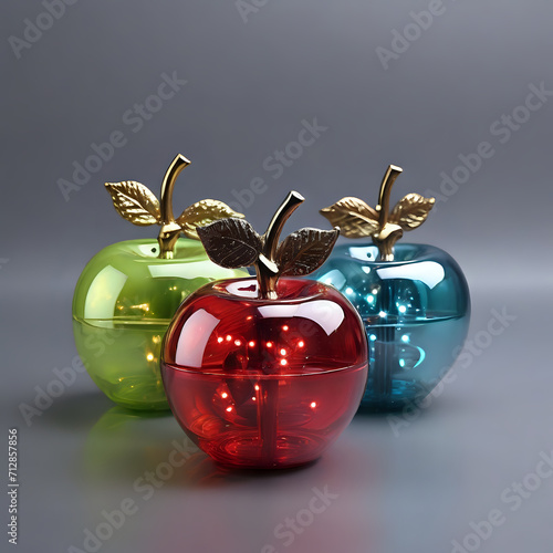 red christmas balls decoration  bottle  perf glass ball ,Ai generated  photo