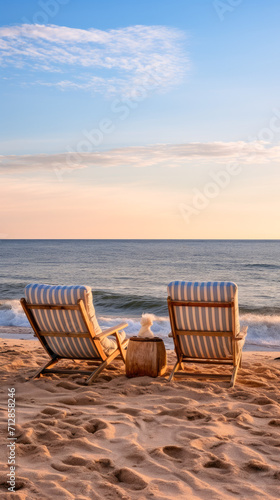 Seaside Relaxation, Soft light, Leading lines, Tranquility, Lounge chair, Couples retreat
