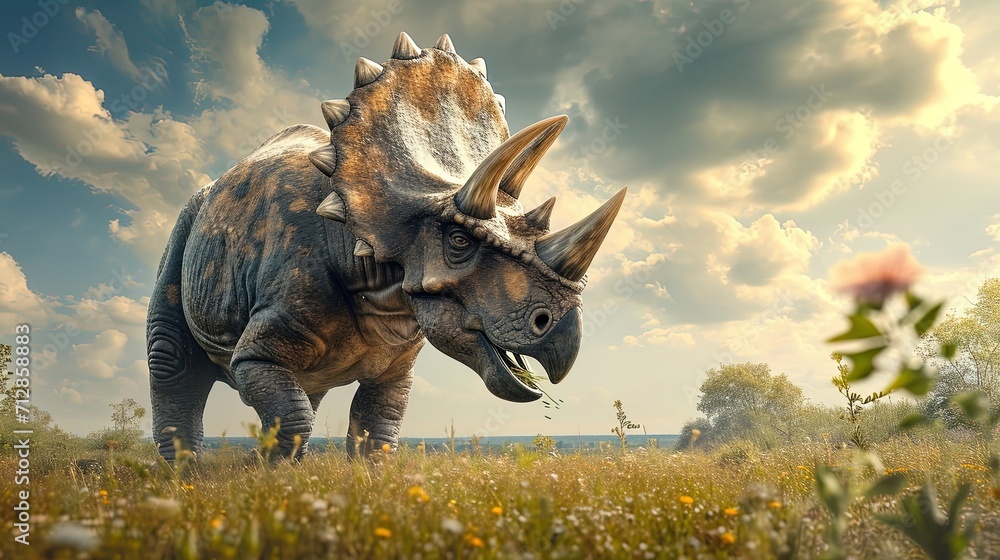 Fototapeta premium Triceratops on Wild