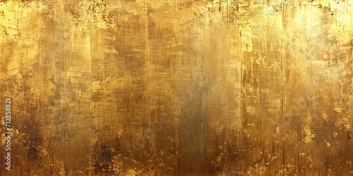 Thick strokes of gold oil paint on a coarse linen canvas, embodying a dramatic and tactile display of artistic depth photo