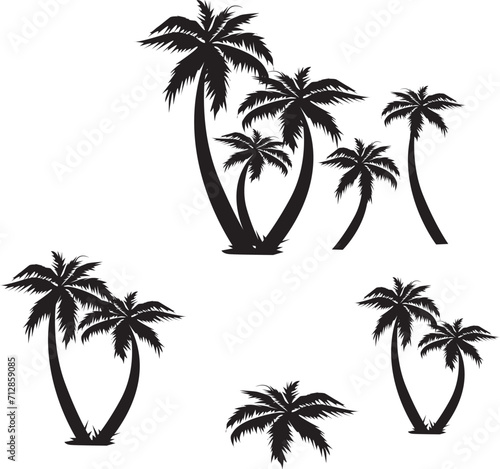 set of palms set of trees