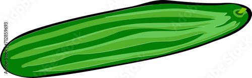 Illustration of a Cucumber Isolated on a White Background