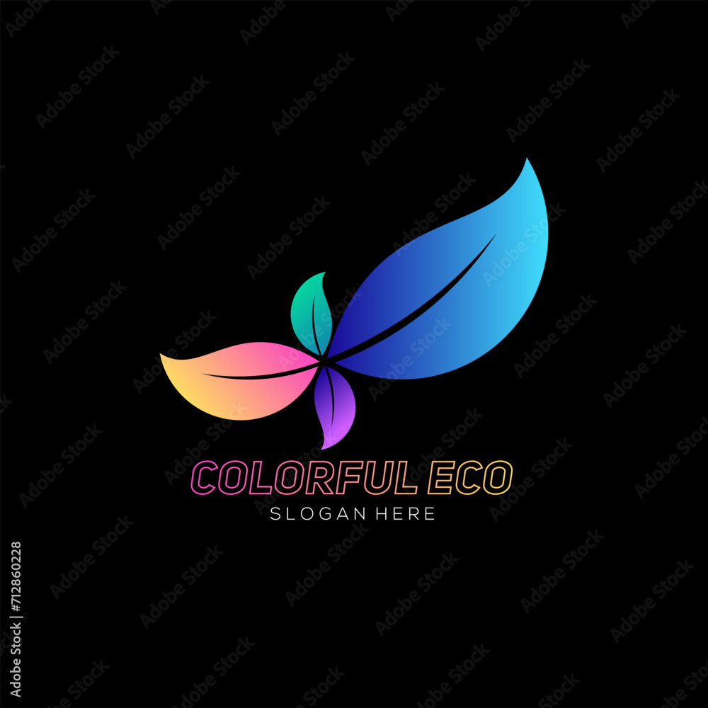 Colorful leaf logo gradient