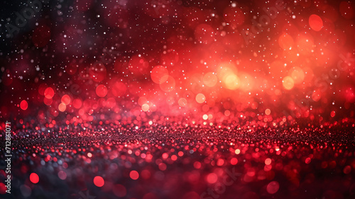 Abstract red bokeh background with particles, abstract red particles concept illustration