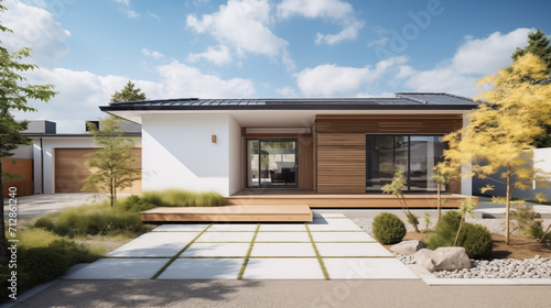 現代的な日本の平屋建て住宅