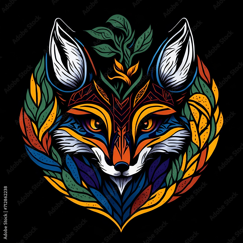 Obraz premium colorful tribal art and folklore illustration